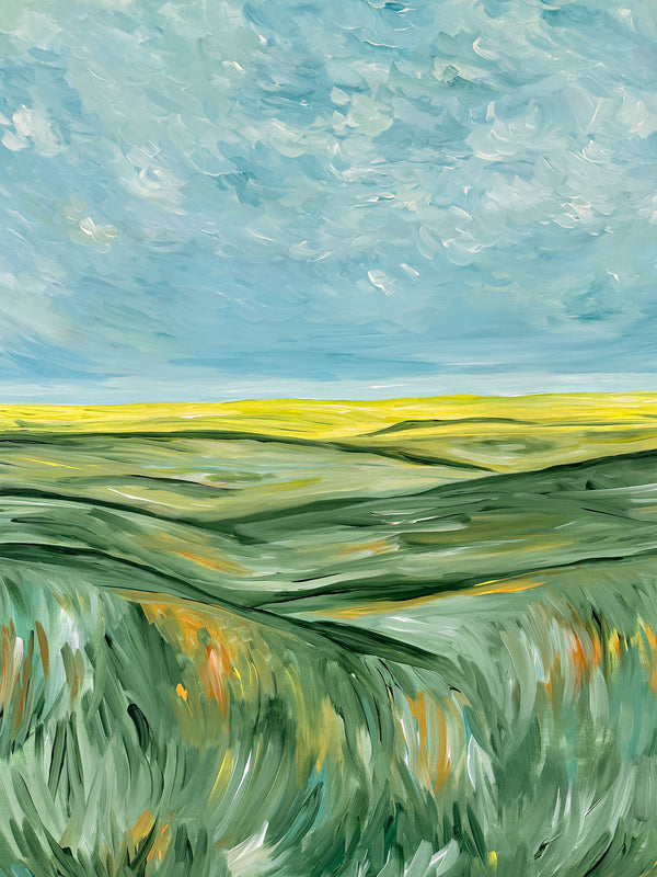 "Verdant Fields" - 36x36 Original Acrylic Painting