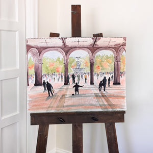 Watercolor painting of Central Park, New York City, New York.