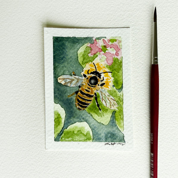 "Pollinator Friend" - Original ACEO Watercolor