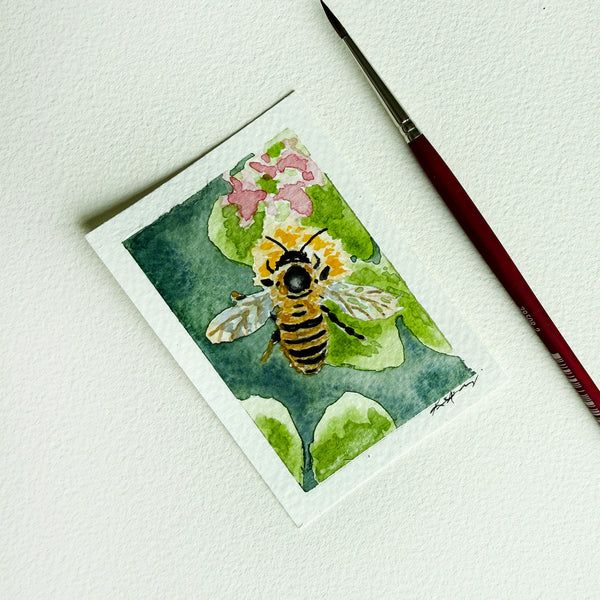 "Pollinator Friend" - Original ACEO Watercolor