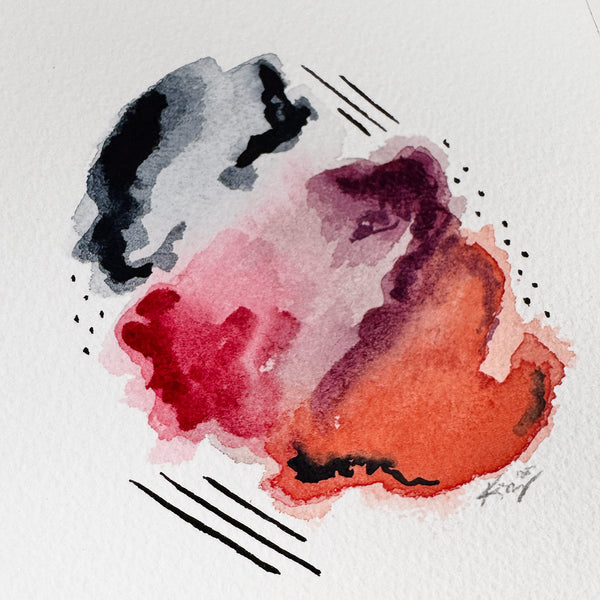 5x5 abstract watercolor painting by kristin l. murphy artist