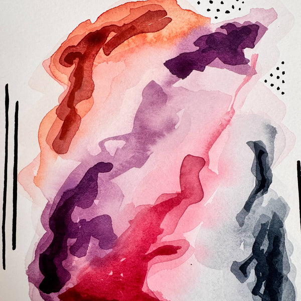 8x10 watercolor abstract painting by kristin l murphy artst