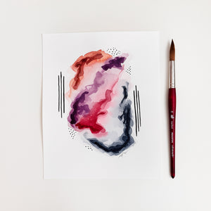 8x10 watercolor abstract painting by kristin l murphy artst