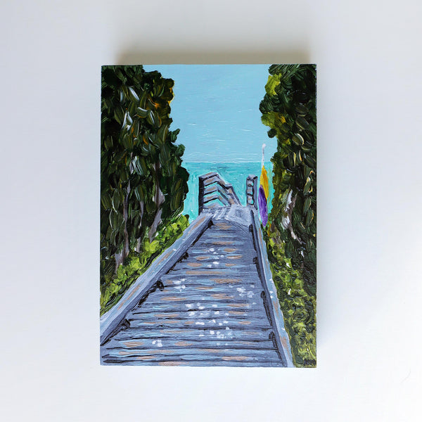 "Boardwalk to Tranquility" - 5x7 Original Painting