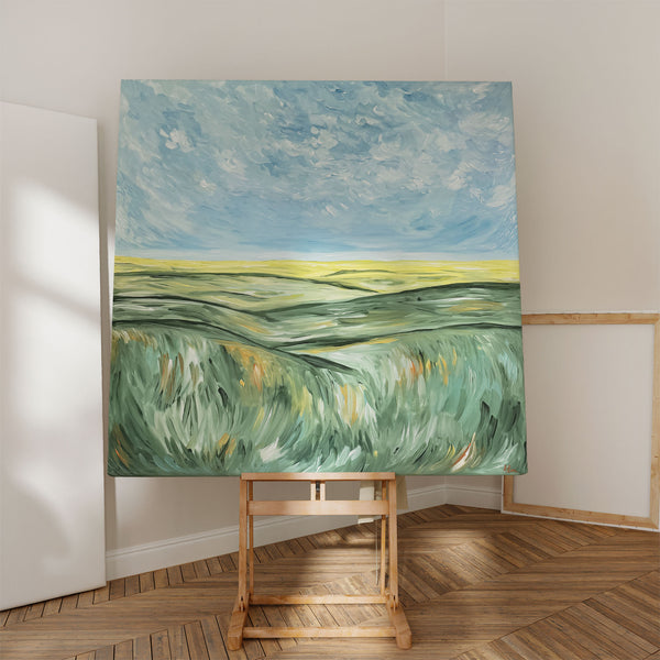 "Verdant Fields" - 36x36 Original Acrylic Painting