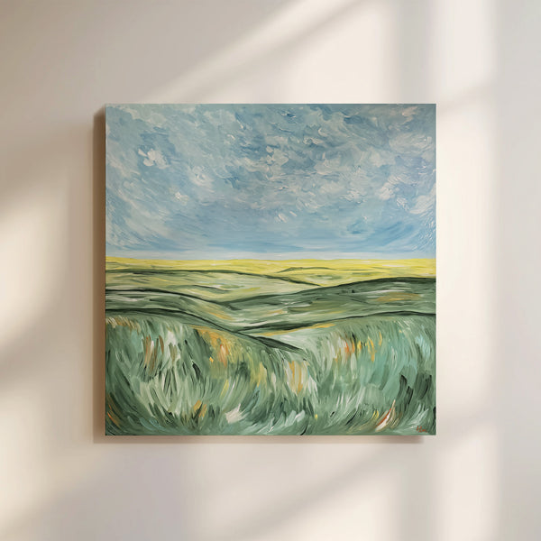 "Verdant Fields" - 36x36 Original Acrylic Painting